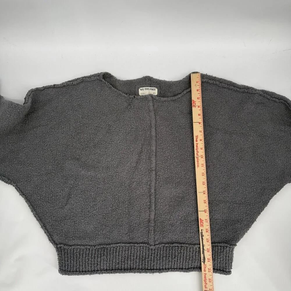 We The Free Free People Drifting Pullover Sweatshirt Oversized Comfy Gray Sz XS - Picture 6 of 10